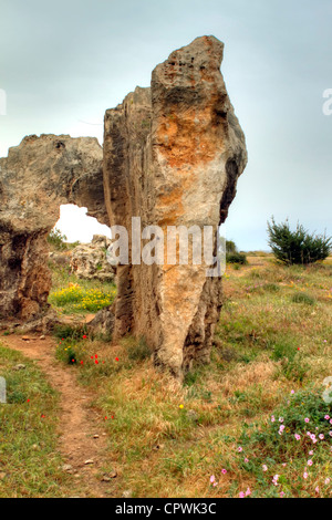 Antico sito le tombe dei re a Paphos, Cipro Foto Stock