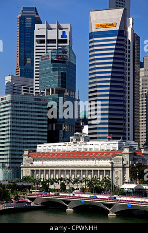 Il quartiere finanziario e la Marina Bay, Singapore Foto Stock