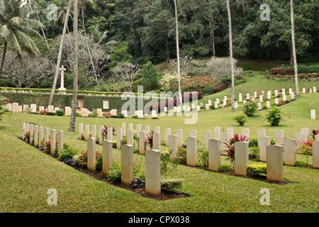 I marcatori di grave a Kandy Cimitero di Guerra, Kandy, Sri Lanka Foto Stock