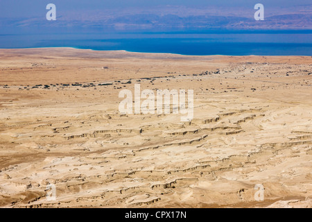 Judaean Desert con il Mar Morto, quartiere meridionale, Israele Foto Stock