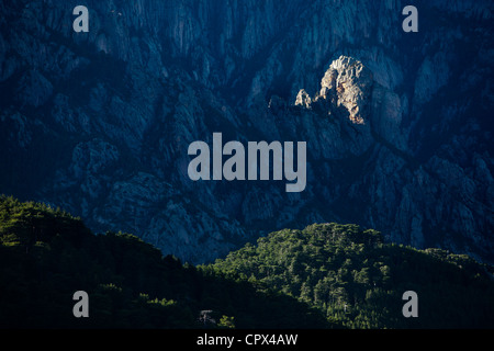 Les Aiguilles de Bavella, Corsica, Francia Foto Stock