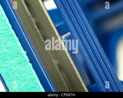 Extreme close up di un rasoio Foto Stock