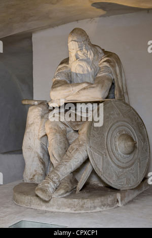 Statua di Ogier il danese a Castello Kronborg, Danimarca (Holger Danske) Foto Stock