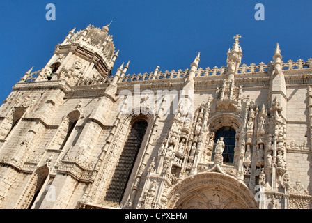 Il Portogallo, Lisbona, quartiere Belem, il Mosteiro dos Jeronimos elencati come patrimonio mondiale dall' UNESCO Foto Stock