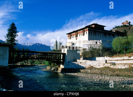 Il Bhutan Paro Distretto Rinpung Dzong (buddista fortezza e monastero) fondata nel 1646 uno del più importante monastero del paese Foto Stock