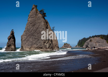 Rialto Beach, vicino la Push, Stati Uniti di Washington Foto Stock