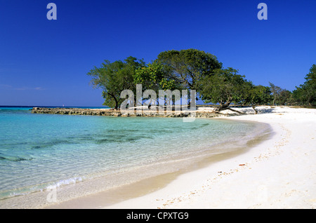 Cuba, Holguín, Guardalavaca, spiaggia di sabbia bianca Foto Stock