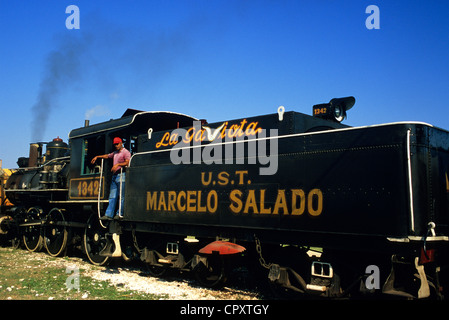 Cuba, provincia di Villa Clara, Caibarien, treno a vapore Foto Stock