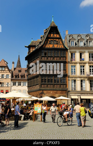 Francia, Bas Rhin, Strasburgo, città vecchia Patrimonio Mondiale UNESCO, Place de la Cathedrale, La Maison Kammerzell costruito nel Foto Stock