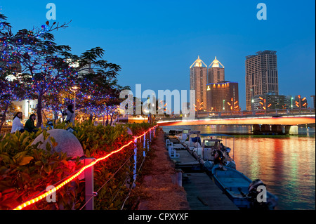 Taiwan, Kaohsiung, rive del fiume dell'amore Foto Stock