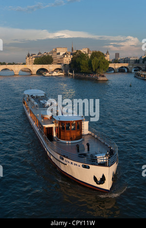 Pont Neuf, Ile de la Cite, tour in barca, Seine, Parigi (75), Francia Foto Stock