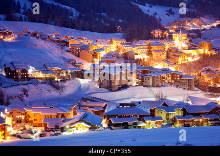 Francia, Savoie Maurienne, Massif de la Vanoise, Val Cenis Resort, Lanslevillard Foto Stock