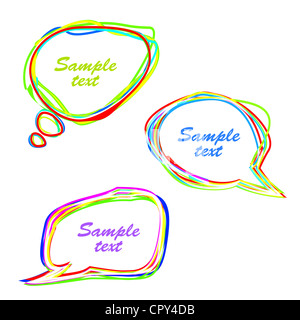 Set di astratta multicolore di fumetti. Eps vettoriali10 illustrazione Foto Stock
