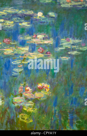Dettaglio, gigli d'acqua, Claude Monet, Musee de l'Orangerie Museum, Parigi, Francia, Europa Foto Stock