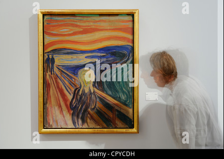 Norvegia, Oslo, musee Edvard Munch, il grido, Expressionnist pittura, il più famoso dipinto di Munch Foto Stock
