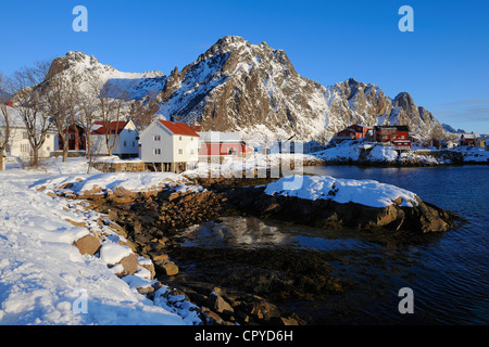 Norvegia, Nordland County, Isole Lofoten, Austvagoy Isola, Svolvaer Harbour Foto Stock