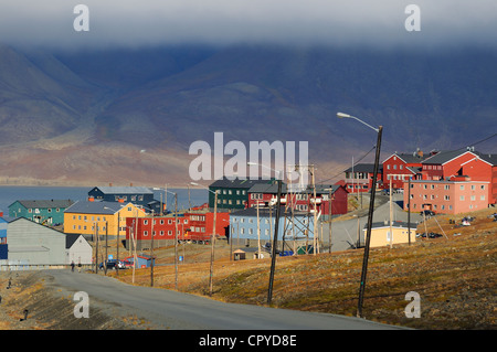 Norvegia Isole Svalbard (Spitzbergen), Longyearbyen è considerato come il più del Nord-Ovest città del mondo Foto Stock