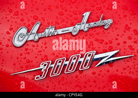 Austin Healey 3000 auto in auto classica al rally di Brize Norton in Oxfordshire, Regno Unito Foto Stock