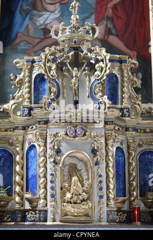 San Giovanni Battista chiesa del tabernacolo, Les Houches, Alta Savoia, Francia, Europa Foto Stock