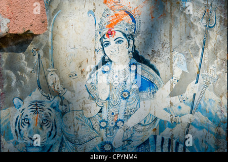 Dea Durga, Kali Temple, Calcutta, Calcutta, West Bengal, India, Asia Foto Stock