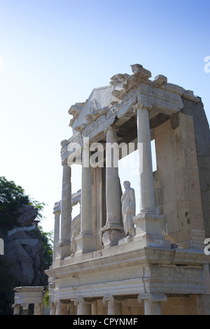 Marmo romana anfiteatro costruito nel II secolo, Plovdiv, Bulgaria, Europa Foto Stock