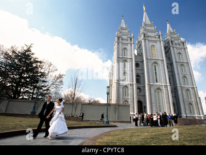 Stati Uniti, Utah, Salt Lake City, matrimonio Mormone Foto Stock