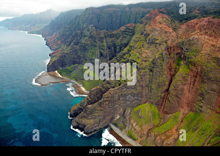 Costa di Na Pali, Costa di Na Pali del Parco Statale di Kauai, Hawaii, STATI UNITI D'AMERICA Foto Stock