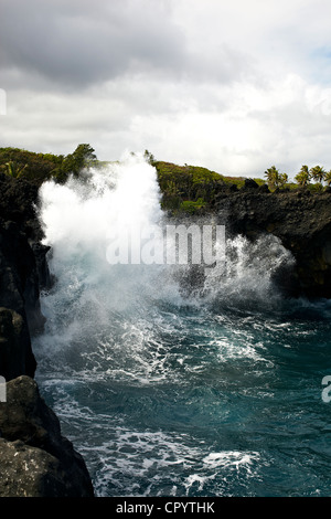 Blowhole, Wai&#699;anapanapa State Park, Maui, Hawaii, STATI UNITI D'AMERICA Foto Stock