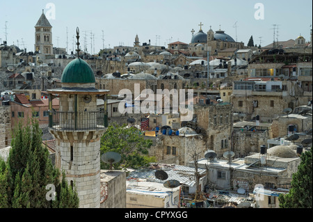 Affacciato sulla città vecchia di Gerusalemme, Israele, Medio Oriente Foto Stock