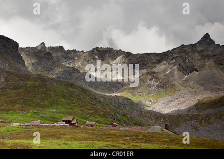 Miniera di indipendenza, vecchia miniera d'oro del Talkeetna montagne, Alaska, Stati Uniti d'America, America del Nord Foto Stock