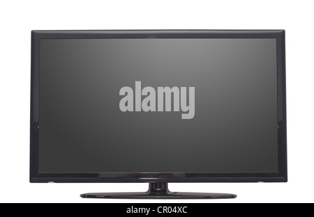 Isolato di tv a schermo piatto o sul monitor di un computer, con 2 tracciato di ritaglio in formato jpg. Foto Stock