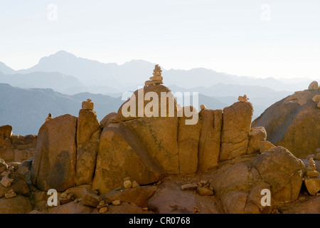 L'Egitto, la penisola del Sinai, il Monte Sinai a sunrise, sito elencato come patrimonio mondiale dall' UNESCO Foto Stock