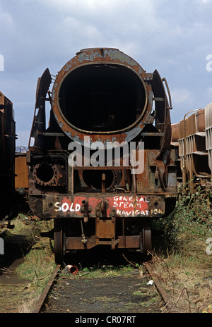 Barry Treno a Vapore cimitero, South Wales, degli anni ottanta Foto Stock