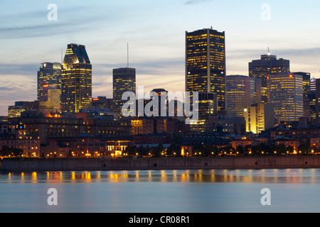 Skyline come si vede dal Parc de la Cité du Havre, Montreal, Quebec, Canada Foto Stock