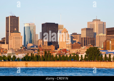 Skyline come si vede dal Parc Jean Drapeau, Montreal, Quebec, Canada Foto Stock