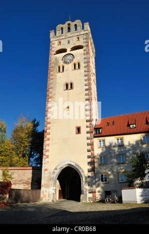 Bayertor, città storica gate, Landsberg am Lech, Alta Baviera, Germania, Europa PublicGround Foto Stock