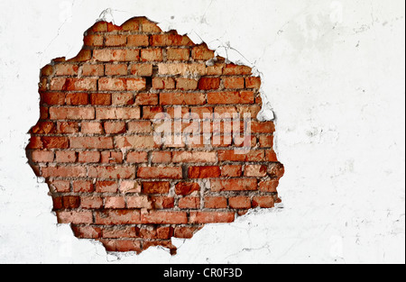 Rompere il muro bianco - Il Dirty old cotto Foto Stock