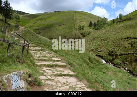 Jacobs percorso della scaletta per il Plateau di Kinder Scout Foto Stock