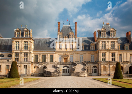 Francia, Seine et Marne, Fontainebleau, il Castello Reale elencati come patrimonio mondiale dall' UNESCO Foto Stock