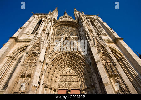 Francia, Seine Maritime, Rouen, facciata sud della cattedrale di Notre Dame de Rouen (Madonna della cattedrale di Rouen) Foto Stock