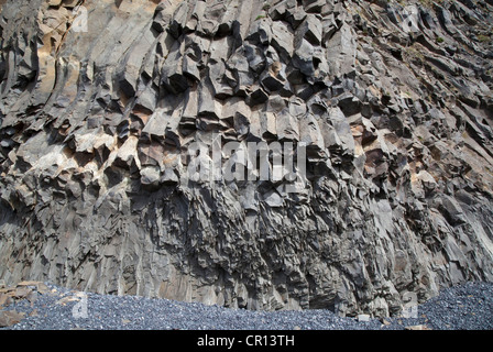 Basalti, Reynisfjara beach, Islanda Foto Stock