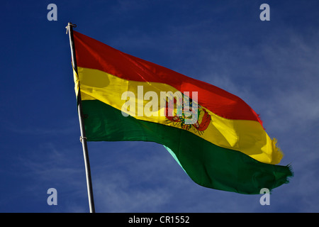 Bandiera boliviana, Bolivia, SUD AMERICA Foto Stock