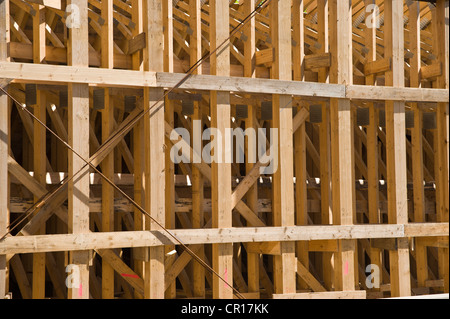 Costruzione di ponti, impalcature in legno, B207, Heiligenhafen, Mar Baltico, Schleswig-Holstein, Germania, Europa Foto Stock