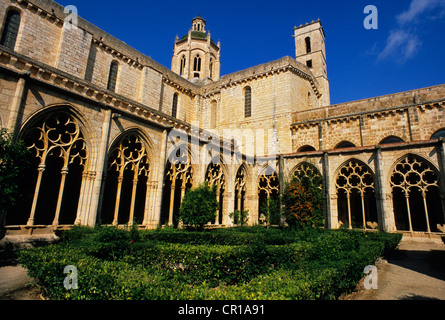 Spagna Catalogna Tarragona provincia Alt Camp comarca La Ruta del Cister villaggio di Aiguamurcia chiostro del monastero di Santes Foto Stock