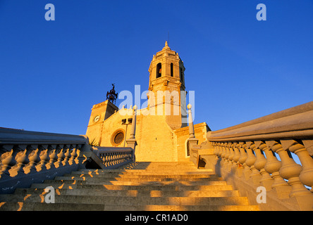 In Spagna, in Catalogna, Provincia di Barcellona, Garraf comarca, Sitges, Sant Bartomeu mi Santa Tecla Chiesa Foto Stock