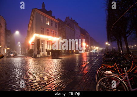 Danimarca Copenhagen Nyhavn quartiere sulla inizio inverno mattina Foto Stock