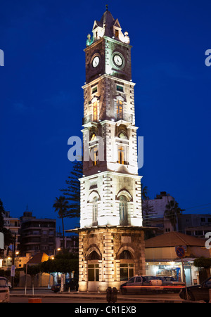 Il Libano, Tripoli, Clock Tower al tramonto Foto Stock