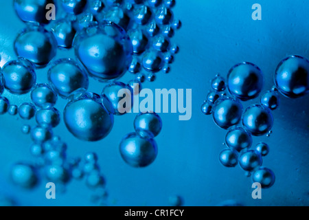 Le bolle in un sacchetto di gel. Immagine astratta prese con elevato ingrandimento Lenti macro. Foto Stock