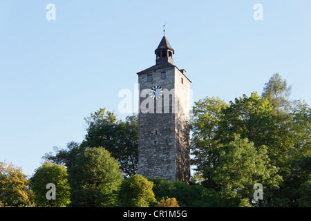 Torre Schlossturm, Bad Berneck, Fichtelgebirge mountain range, Alta Franconia, Franconia, Baviera, PublicGround Foto Stock