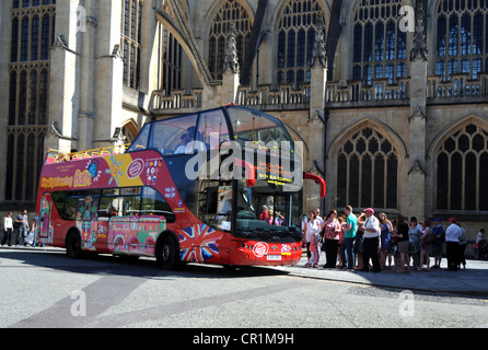 Autobus turistico, bagno, Somerset, Inghilterra, Regno Unito Foto Stock